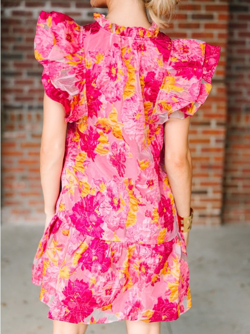 Entro pink floral ruffled dress - Picture 2 of 5